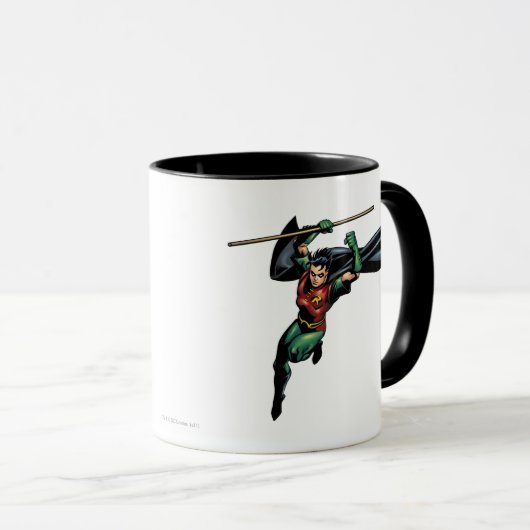 Robin mit Personal - Sprung Tasse (VorderseiteRechts)