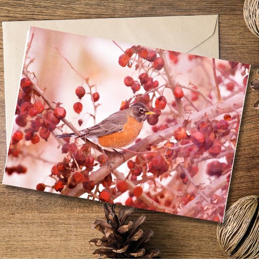 Robin mit Red Berries Mitteilungskarten