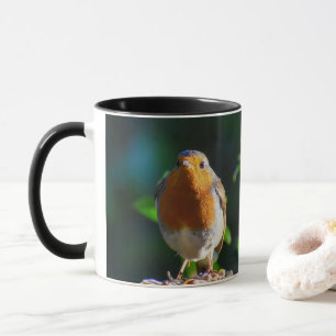 Robin mit Samen Tasse