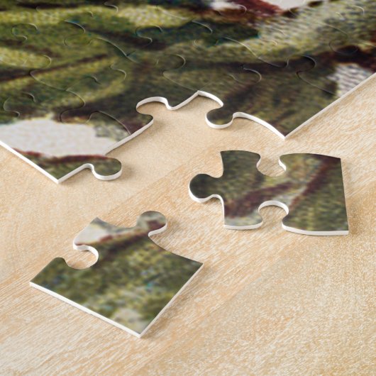 Robin-Muttervogel, der im Nest Bruchling füttre Puzzle (Seite)