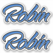 Robin Name blue Aufkleber Sticker Stickerset (Vorderseite)