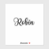 Robin Name - Handgeschriebene Kalligrafie Aufkleber (Blatt)