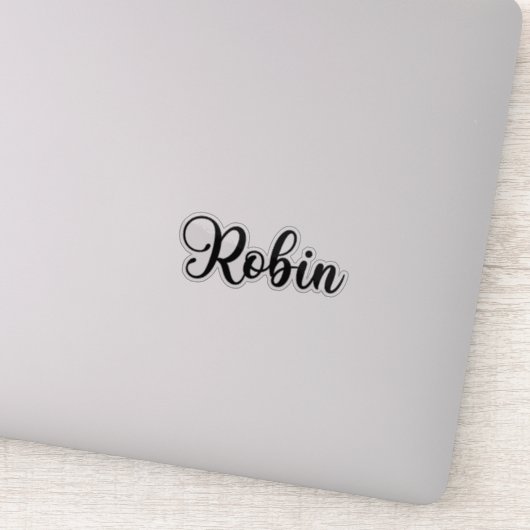 Robin Name - Handgeschriebene Kalligrafie Aufkleber (Detail)