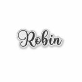 Robin Name - Handgeschriebene Kalligrafie Aufkleber (Vorderseite)