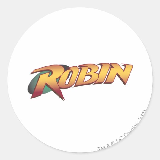 Robin Name Logo Runder Aufkleber (Vorderseite)