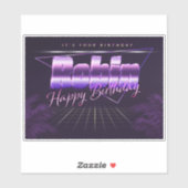Robin Name Vorname lila retro Sticker Geburtstag (Blatt)