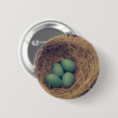 Robin Nest and Eggs Button (Vorne & Hinten)