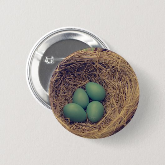 Robin Nest and Eggs Button (Vorne & Hinten)