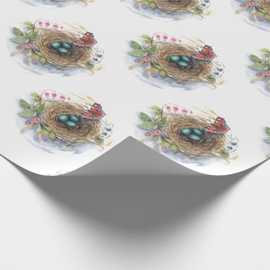 Robin Nest Geschenkpapier (Ecke)
