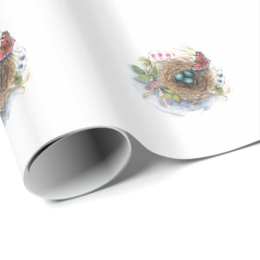 Robin Nest Geschenkpapier (Rolleneckpunkt)