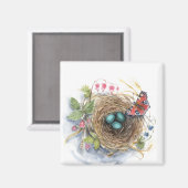 Robin Nest Magnet (Vorderseite/Rückseite)