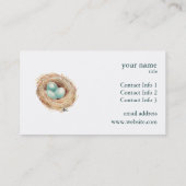 Robin-Nest mit Ei-Gewohnheits-Visitenkarten Visitenkarte (Rückseite)