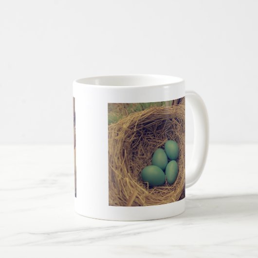 Robin Nest und Eier Kaffeetasse (VorderseiteRechts)