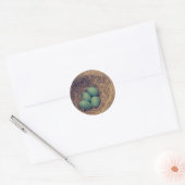 Robin Nest und Eier Runder Aufkleber (Umschlag)