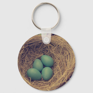 Robin Nest und Eier Schlüsselanhänger