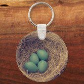 Robin Nest und Eier Schlüsselanhänger (Vorderseite)