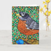 Robin Notes Karte (Gelbe Blume)