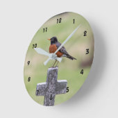 Robin on Cross Runde Wanduhr (Winkel)