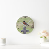 Robin on Cross Runde Wanduhr (Zuhause)