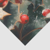 Robin on Holly Branch in Snow Decoupage Seidenpapier (Ausschnitt)