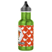 Robin on Orange White Bird Pattern - Merry Xmas Edelstahlflasche (Rechts)