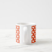 Robin on Orange White Bird Pattern - Merry Xmas Espressotasse (Rückseite)