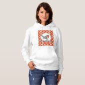 Robin on Orange White Bird Pattern - Merry Xmas Hoodie (Vorne ganz)