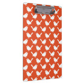 Robin on Orange White Bird Pattern - Merry Xmas Klemmbrett (Rechts)