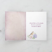 Robin on Peony Sympathy Card Karte (Innenseite)
