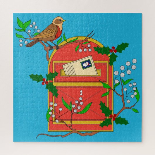 Robin on Postbox Puzzle (Vertikal)