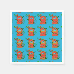 Robin on Postbox Serviette