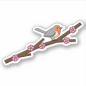Robin on Sakura Aufkleber (Vorderseite)