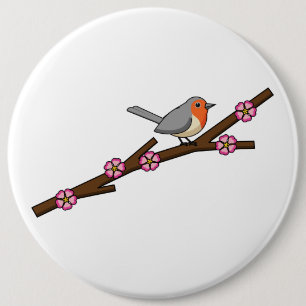 Robin on Sakura Button