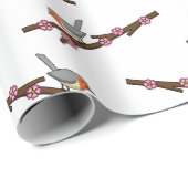 Robin on Sakura Geschenkpapier (Rolleneckpunkt)
