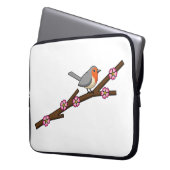 Robin on Sakura Laptopschutzhülle (Vorderseite Links)