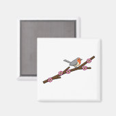 Robin on Sakura Magnet (Vorderseite/Rückseite)