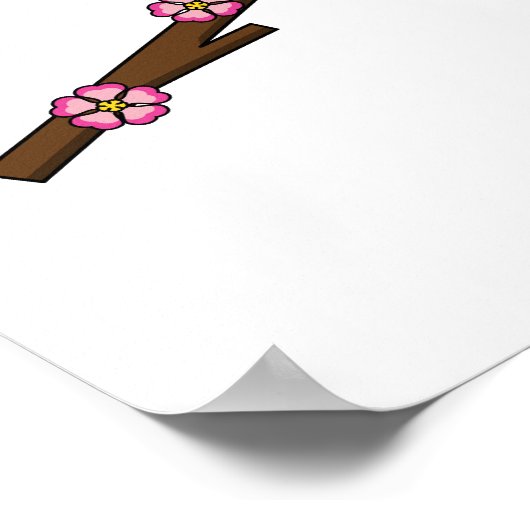 Robin on Sakura Poster (Ecke)