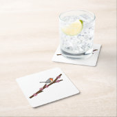 Robin on Sakura Rechteckiger Pappuntersetzer (Vor Ort)