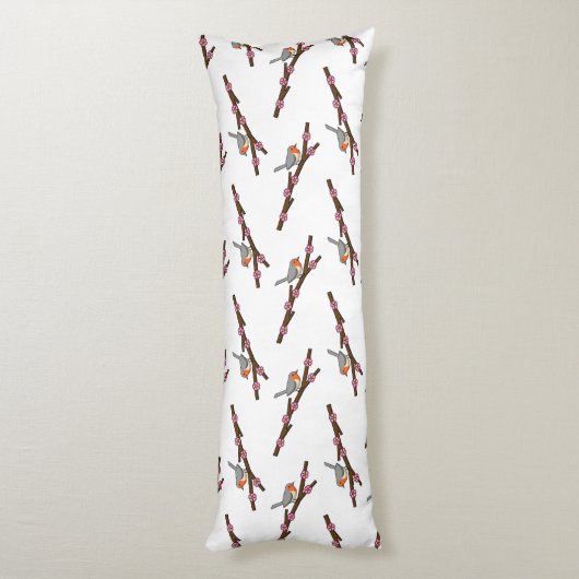 Robin on Sakura Seitenschläferkissen (Rückseite (Vertikal))