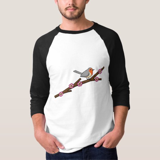 Robin on Sakura T-Shirt (Vorderseite)