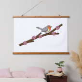 Robin on Sakura Wandteppich Mit Holzrahmen (Schlafzimmer)