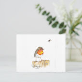 Robin Original Watercolor Design Postkarte (Stehend Vorderseite)
