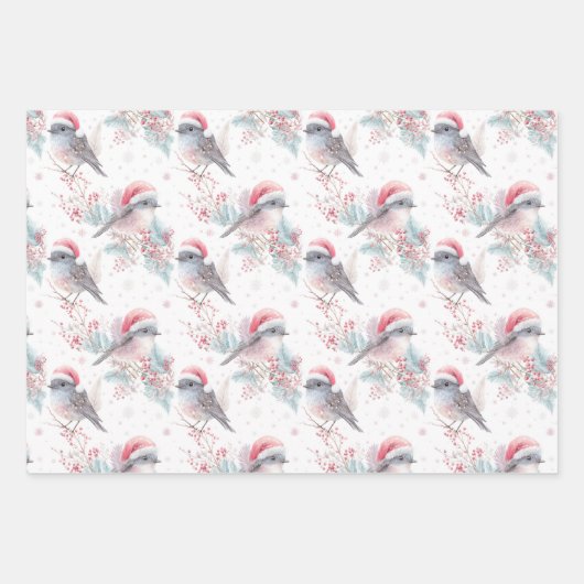 Robin Owl Patterns South Hemisphäre Weihnachten Geschenkpapier Set (Vorderseite 3)