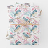 Robin Owl Patterns South Hemisphäre Weihnachten Geschenkpapier Set (Beispiel)