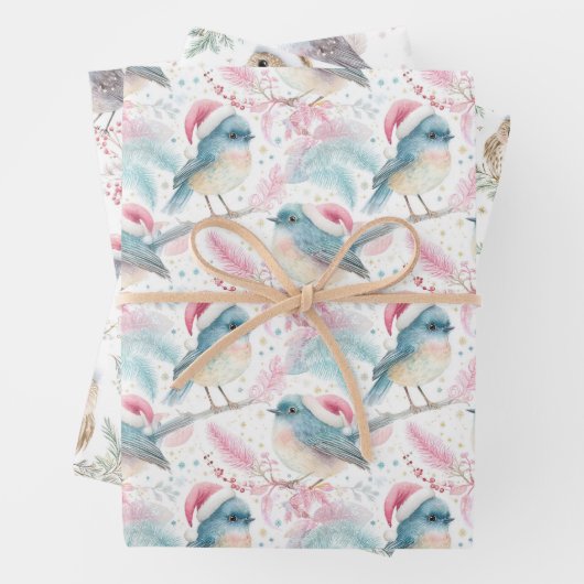 Robin Owl Patterns South Hemisphäre Weihnachten Geschenkpapier Set (Beispiel)