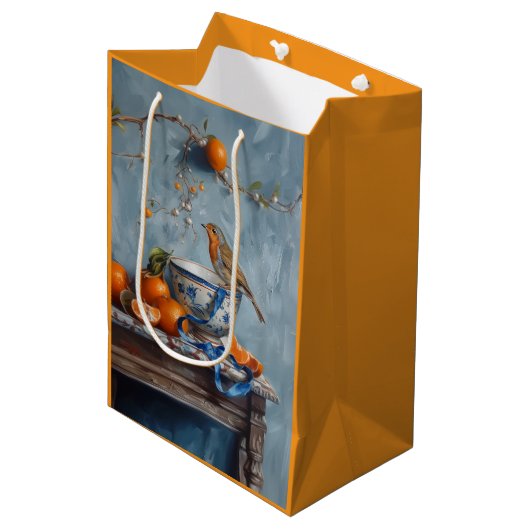 Robin - Papiertasche Mittlere Geschenktüte (Vorderseite Schrägansicht)