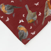Robin Party Fleece Blanket (Burgund) (Ecke)