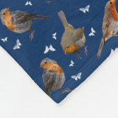 Robin Party Fleece Blanket (Marine) (Ecke)