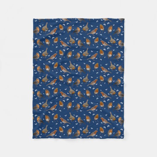 Robin Party Fleece Blanket (Marine) (Vorderseite)