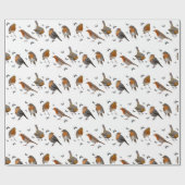 Robin Party Wrapping Paper (Farbe auswählen) Geschenkpapier (Flach)
